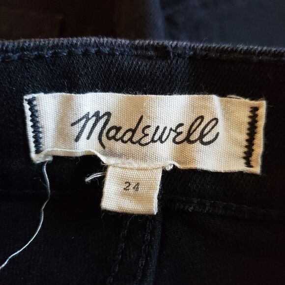 Madewell Metallic Stripe A-Line Denim Skirt Sz 24 - Picture 6 of 8